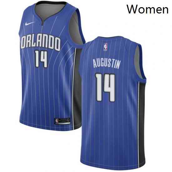 Womens Nike Orlando Magic 14 DJ Augustin Swingman Royal Blue Road NBA Jersey Icon Edition